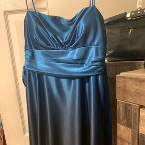 Short Blue ombré formal dress with straps